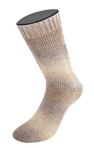 Model z produktu – LANA GROSSA Meilenweit Woolycell - Beige/ Sandbeige/ Grau 6009