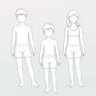 Dětské a juniorské rozměry postav