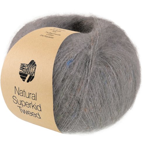 LANA GROSSA Natural Superkid Tweed - Mausgrau 636