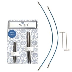 Sada zkrácených jehlic ChiaoGoo TWIST Shorties Combo Pack 5 a 8 cm, modrá, velikost Small