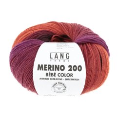 MERINO 200 BÉBÉ COLOR - ORANGE/ROT/VIOLA