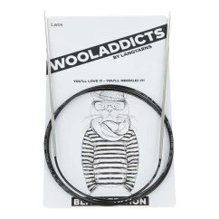 Jehlice kruhové pevné addi Wooladdicts Lace black, 100cm