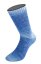 Model z produktu – LANA GROSSA Meilenweit Woolycell - Marine/ Grau/ Hellblau 6005