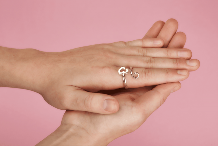 addi2You Ring - prsten ze stříbra 925 na pletení - Prsten na pletení: velikost L, 56, 399.0036