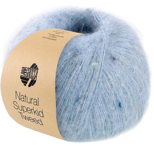 LANA GROSSA Natural Superkid Tweed - Hellblau 618