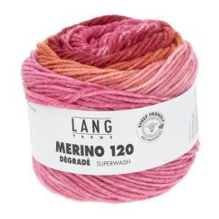 MERINO 120 DÉGRADÉ - ROSA/ORANGE/ROT