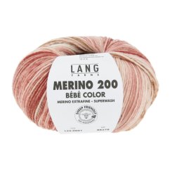 MERINO 200 BÉBÉ COLOR - OFFWHITE/ROSA/TERRACOTTA