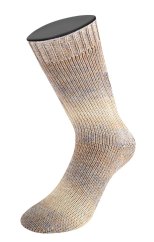 Model z produktu – LANA GROSSA Meilenweit Woolycell - Beige/ Sandbeige/ Grau 6009
