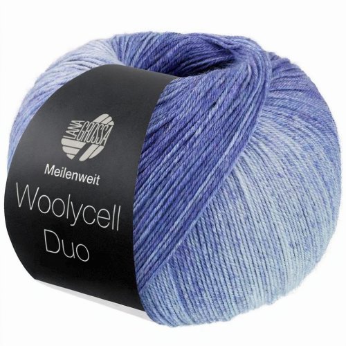 LANA GROSSA Meilenweit Woolycell - Marine/ Grau/ Hellblau 6005