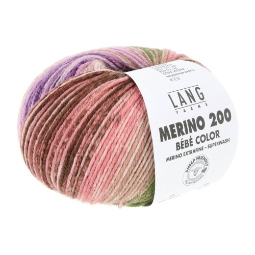 MERINO 200 BÉBÉ COLOR - VIOLETT/FLAMINGO/GRAS